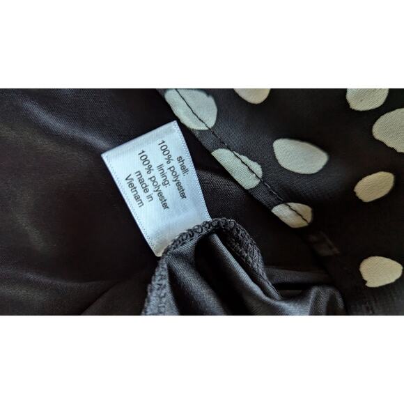 Lane Bryant Women Top Size‎ 20 NWT Tie Front Polka Dot Chiffon Puff Sleeve - Picture 6 of 9